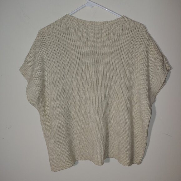 UGERLOV Merion Wool Blend Rib Knit Kimono Pullover Sweater Vest Oatmeal XXL - Picture 6 of 6